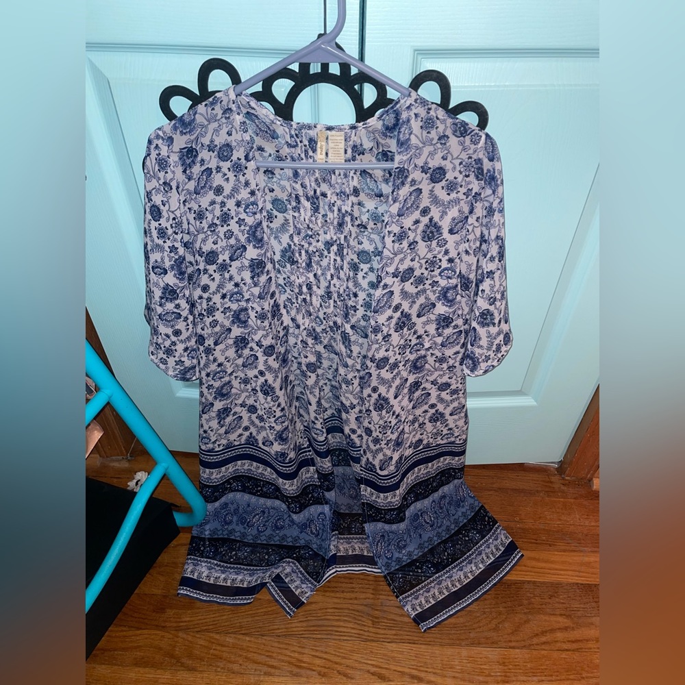 Blue floral cardigan